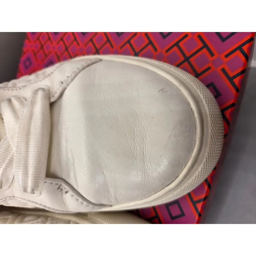 Tory Burch Marion Quilted Leather Sneakers in white Size 6.5M